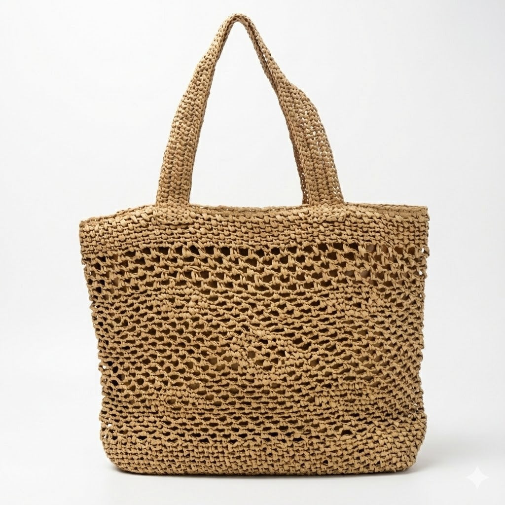Handwoven tote bag with modern patterns LoungeYard — product view 2