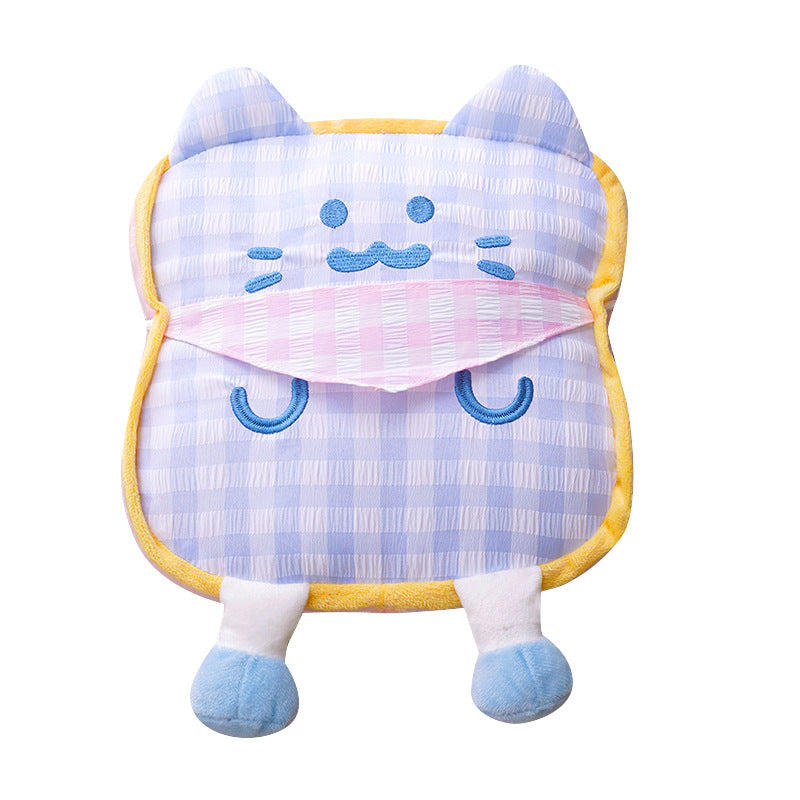 Plush handlebar warmers for scooters with cute cat design and grip slots — product view 4