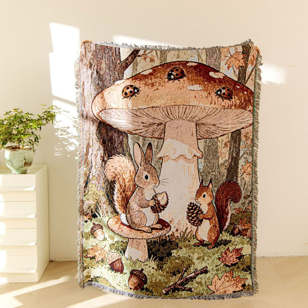 Nature-Inspired Woven Throw Blanket — product view 3