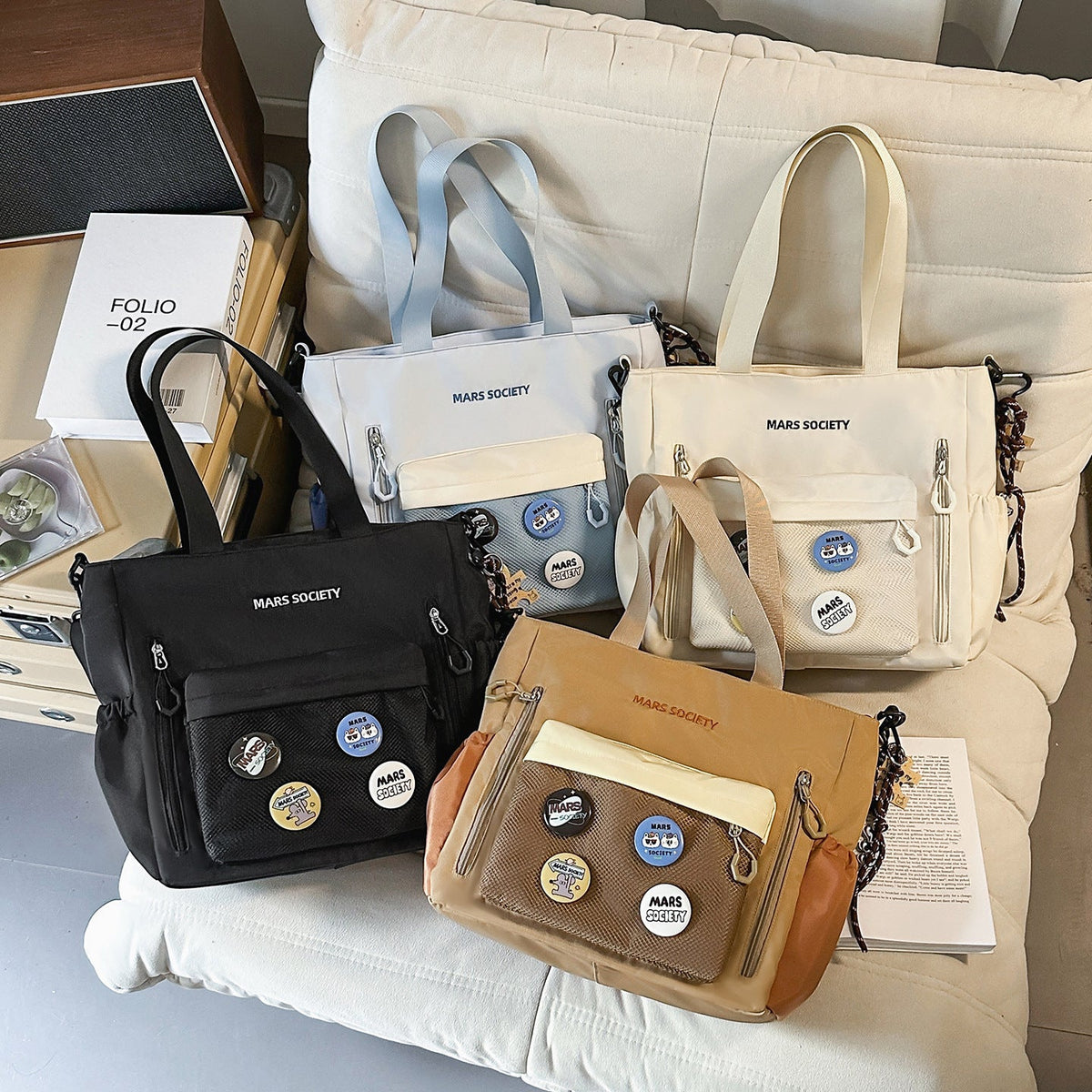 Multi-Compartment Functional Tote Bag LoungeYard — product view 4