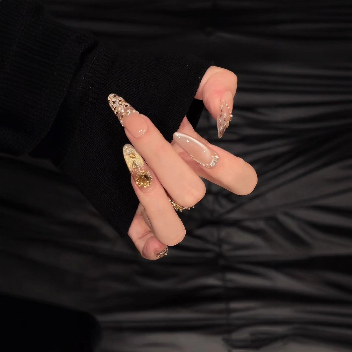 Glamorous Crystal-Adorned Nail Extensions — product view 1