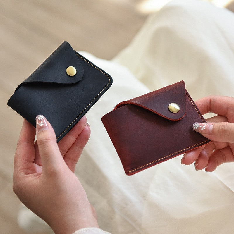 Premium Leather Buttoned Cardholder LoungeYard — product view 1