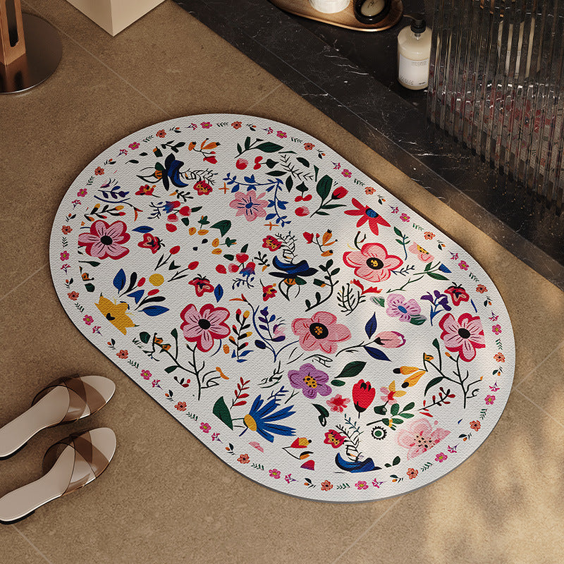 Floral Design Bathroom Mat — product view 2