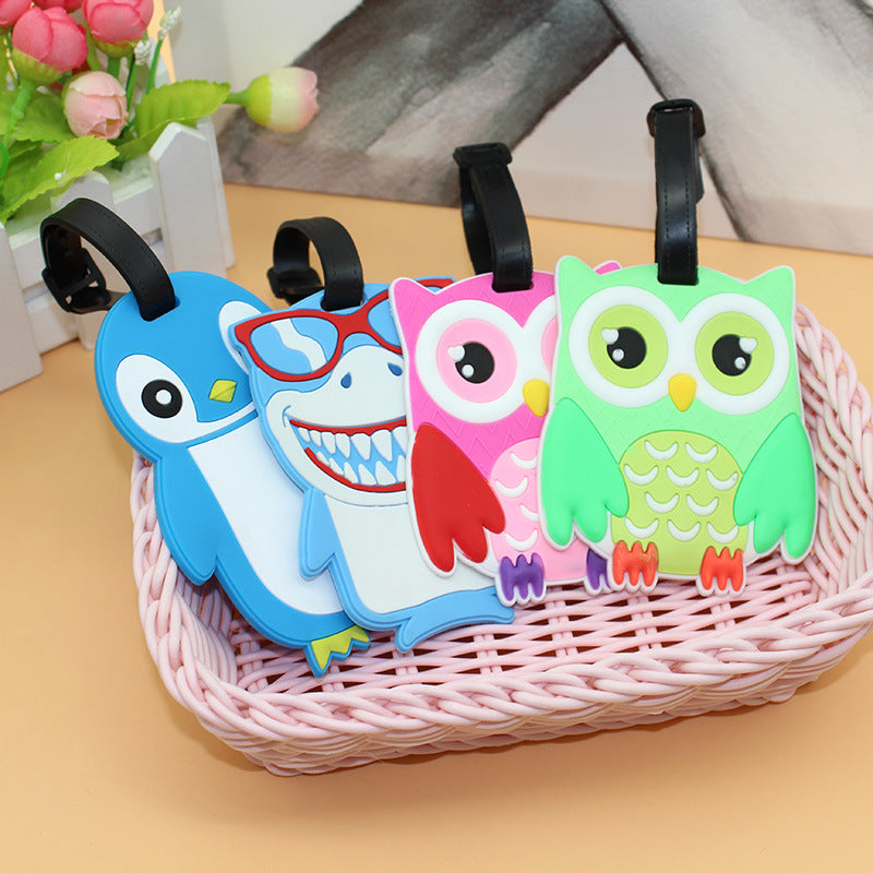 Unisex luggage tag in cute penguin design LoungeYard — product view 1