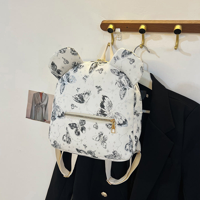 Cute Butterfly Print Mini Backpack LoungeYard — product view 1