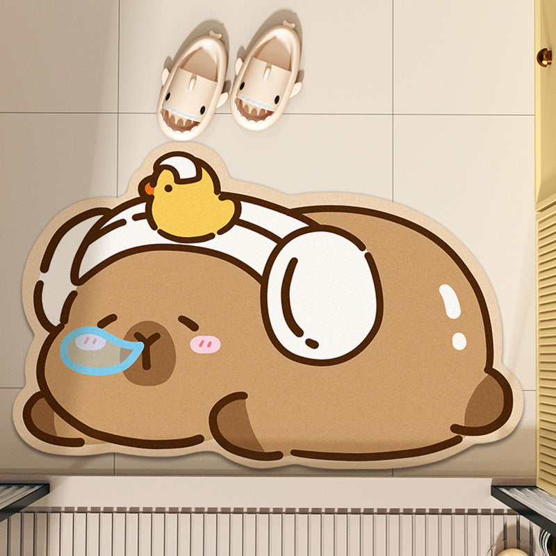 Cartoon Animal-Themed Bath Mat — product view 1