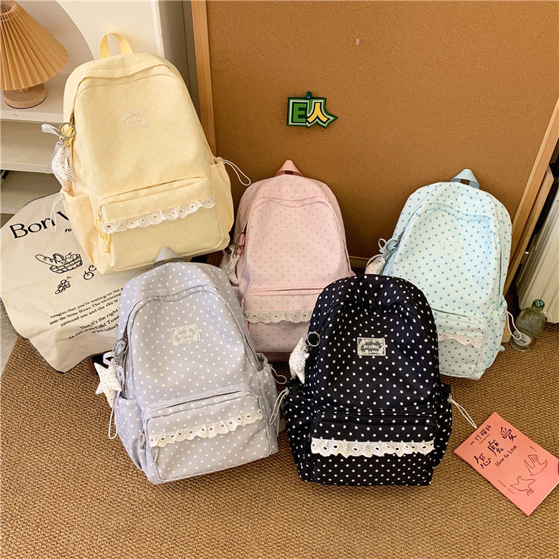 Decorative Star-Print Backpack LoungeYard — product view 4
