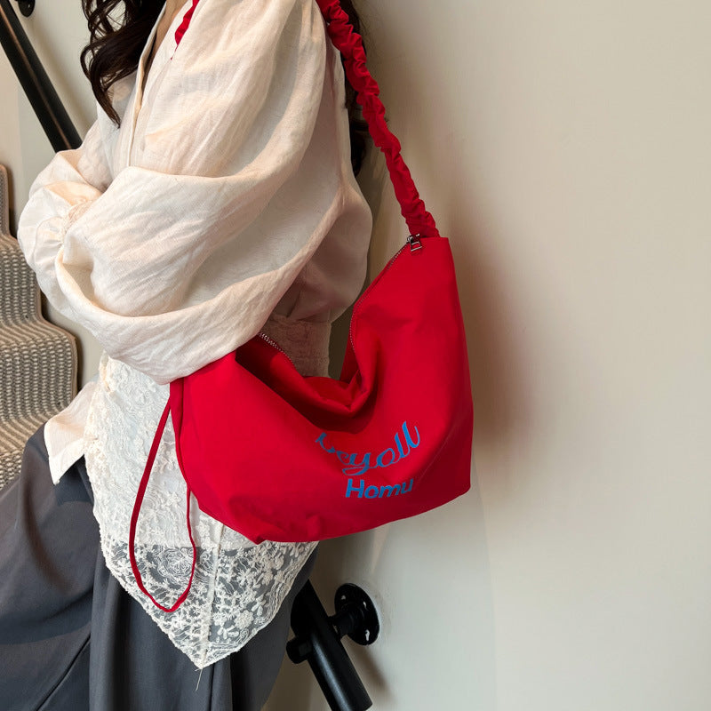 Modern Ruffled Canvas Tote Bag LoungeYard — product view 1