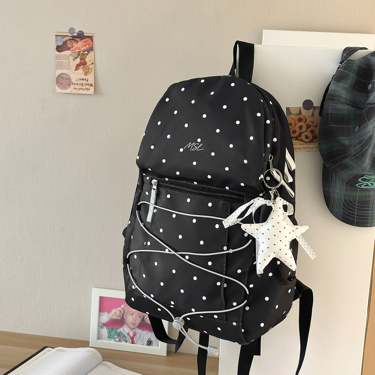 Casual Polka Dot Mini Backpack LoungeYard — product view 6
