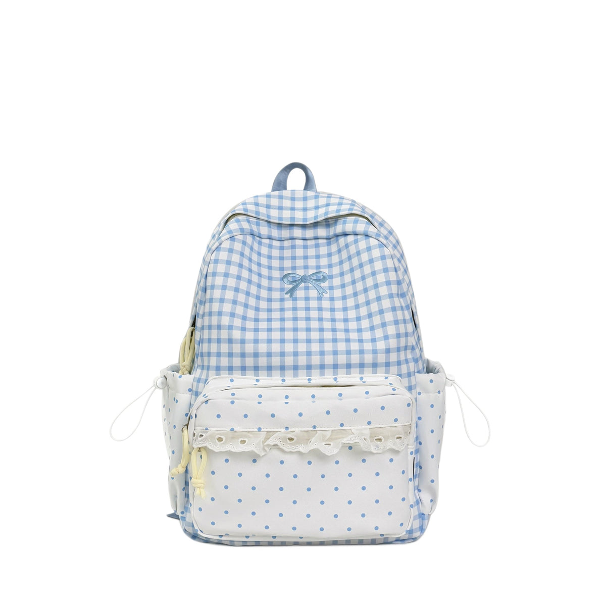 Playful Gingham and Polka Dot Backpack LoungeYard — product view 4