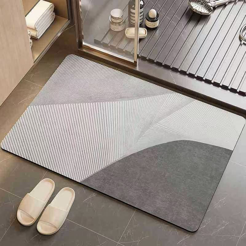 Geometric Pattern Bathroom Mat Bowlift — product view 2