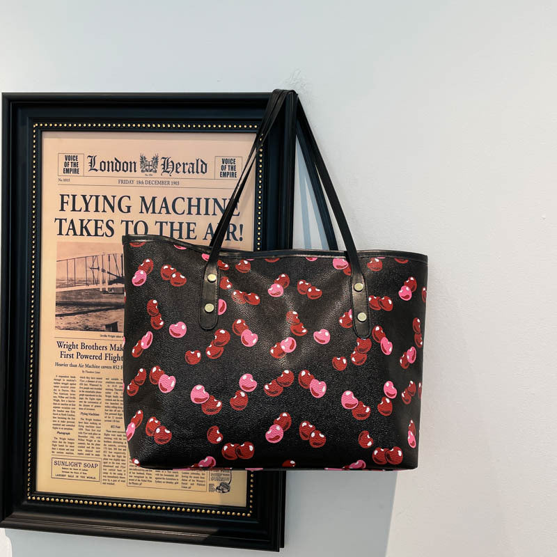 WoPlayful Cherry Patterned Tote Bag LoungeYard — product view 2
