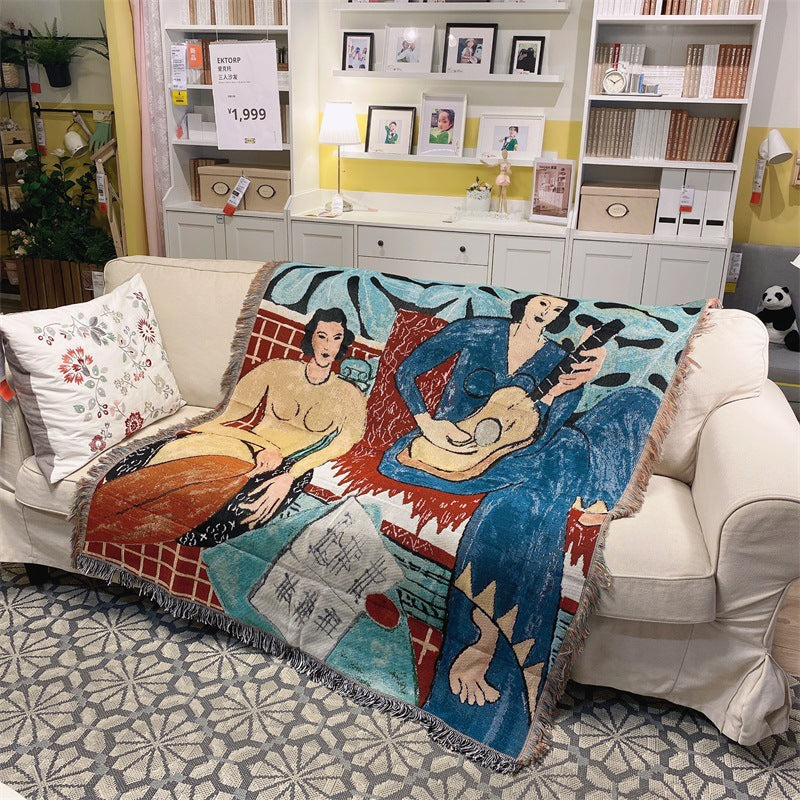 Artistic Patterned Throw Blanket — product view 4