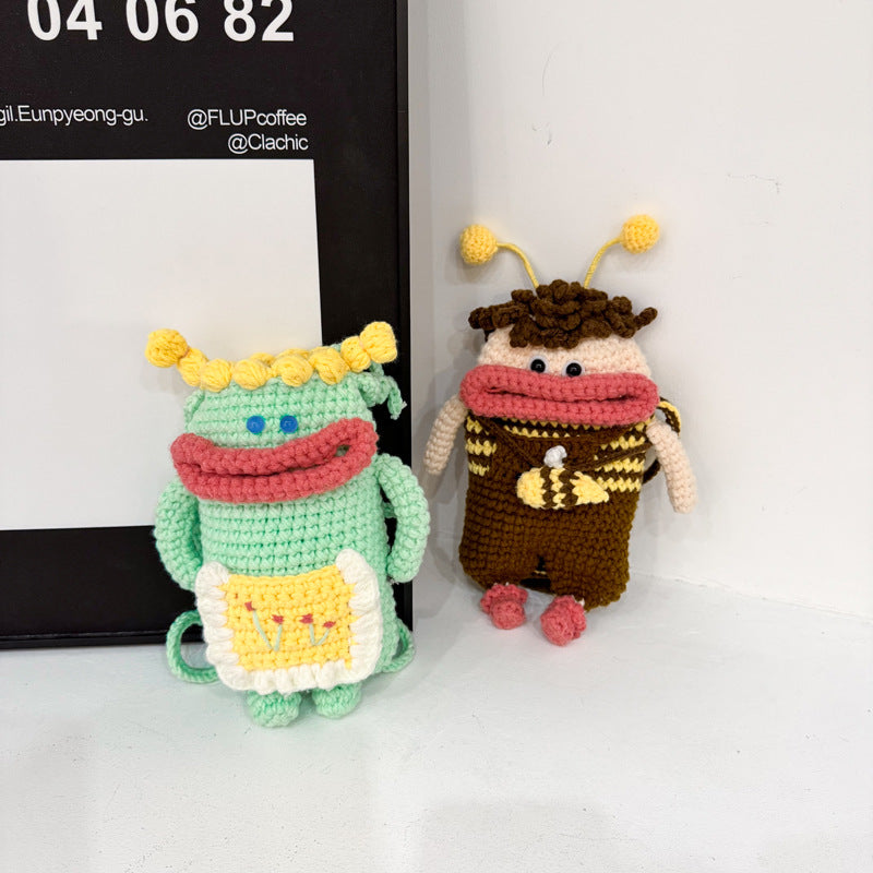 Cute Crochet Bee-Themed Mini Backpack — product view 4