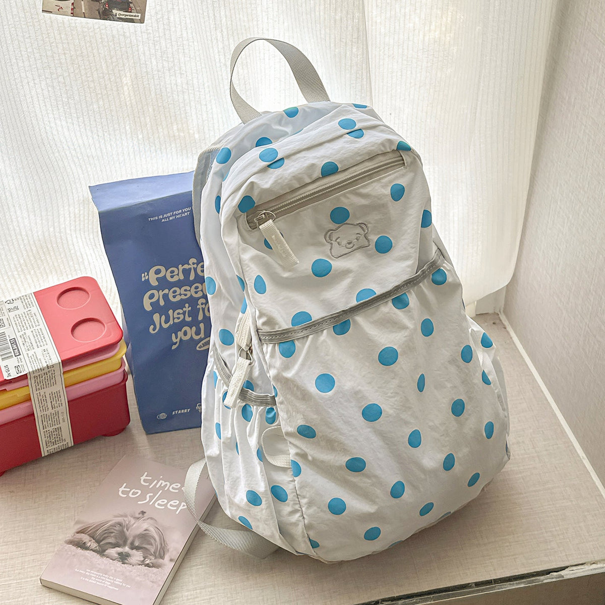 Casual Polka Dot Backpack LoungeYard — product view 6