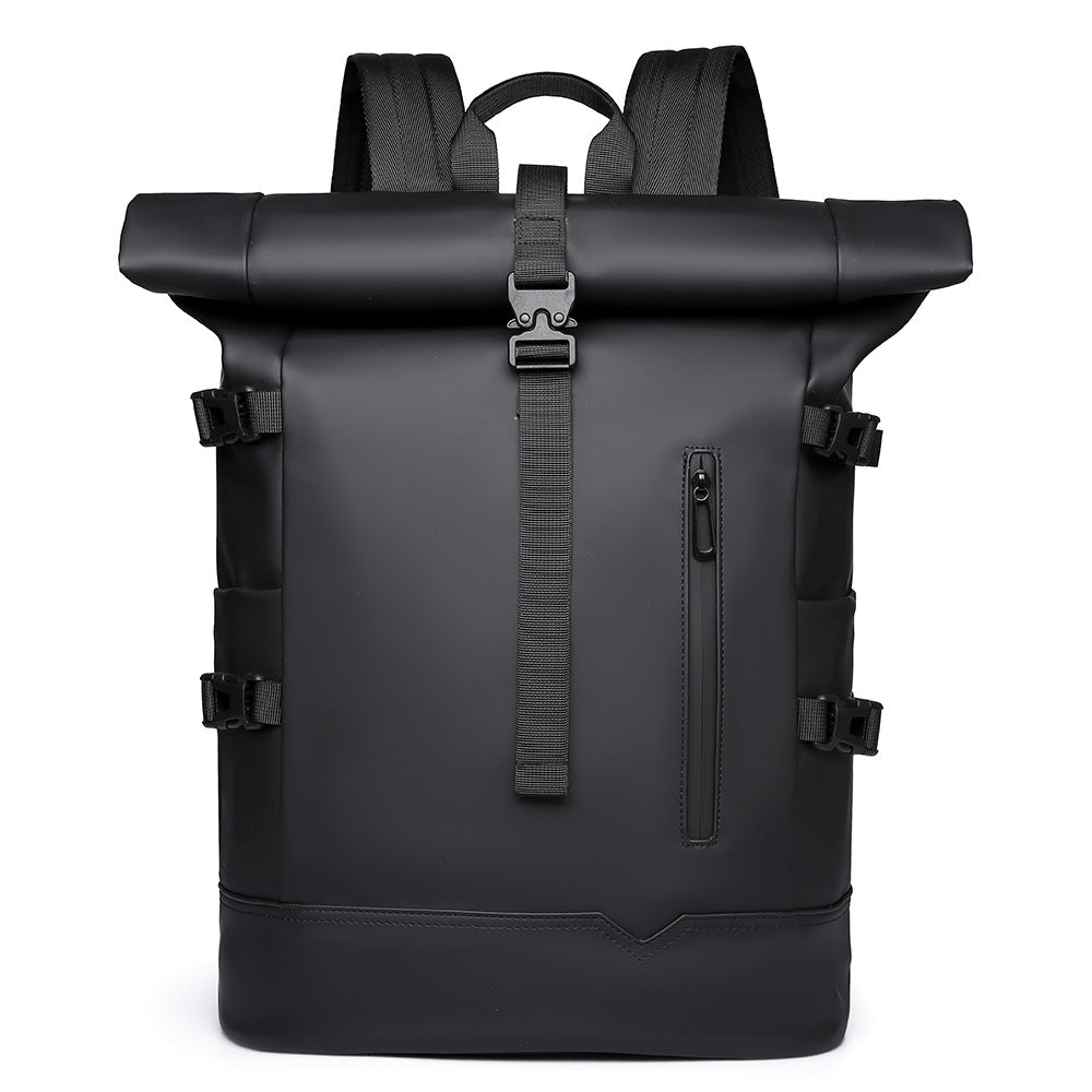 Durable rolltop backpack with ergonomic design LoungeYard — product view 4
