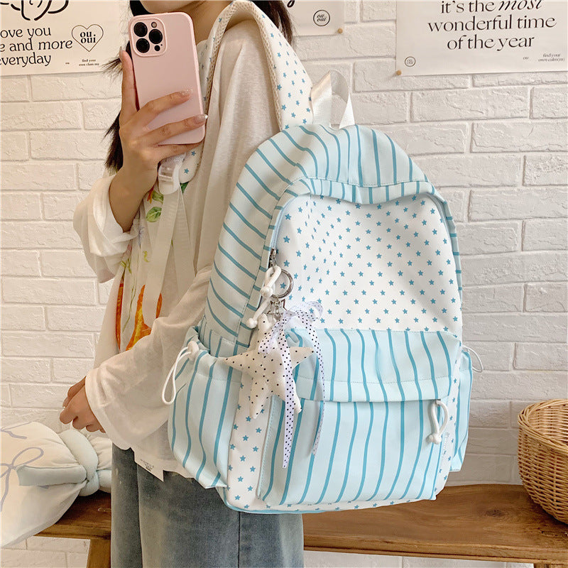 Charming Striped Patterned Backpack LoungeYard — product view 1