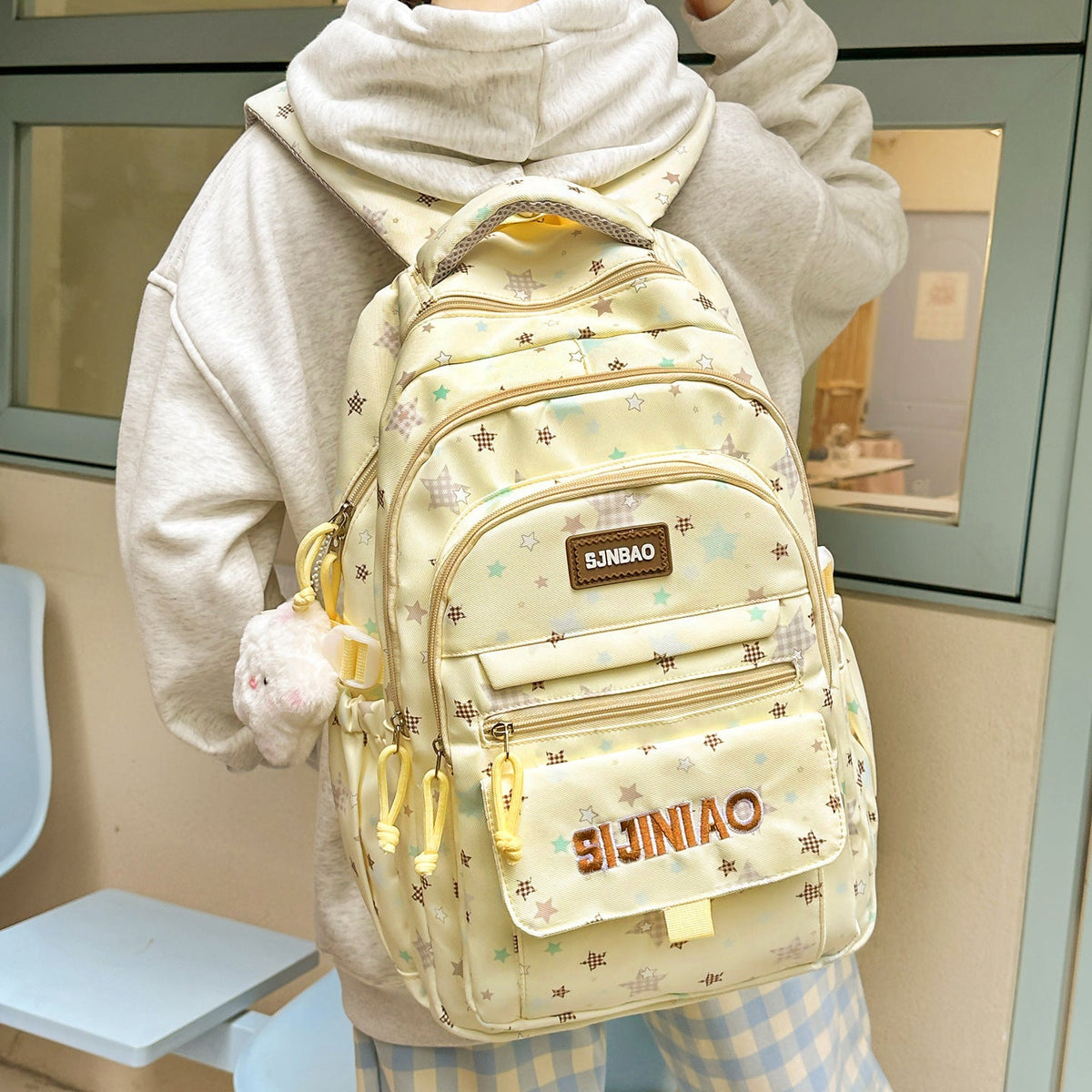 Cute Star-Embellished Everyday Backpack LoungeYard — product view 3