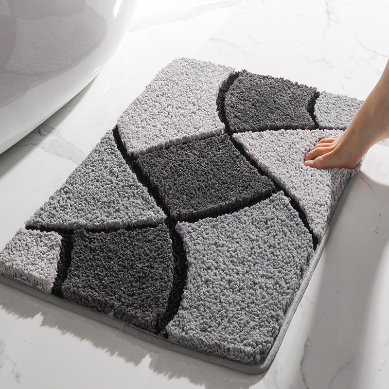 Geometric Pattern Bathroom Mat Bowlift — product view 1