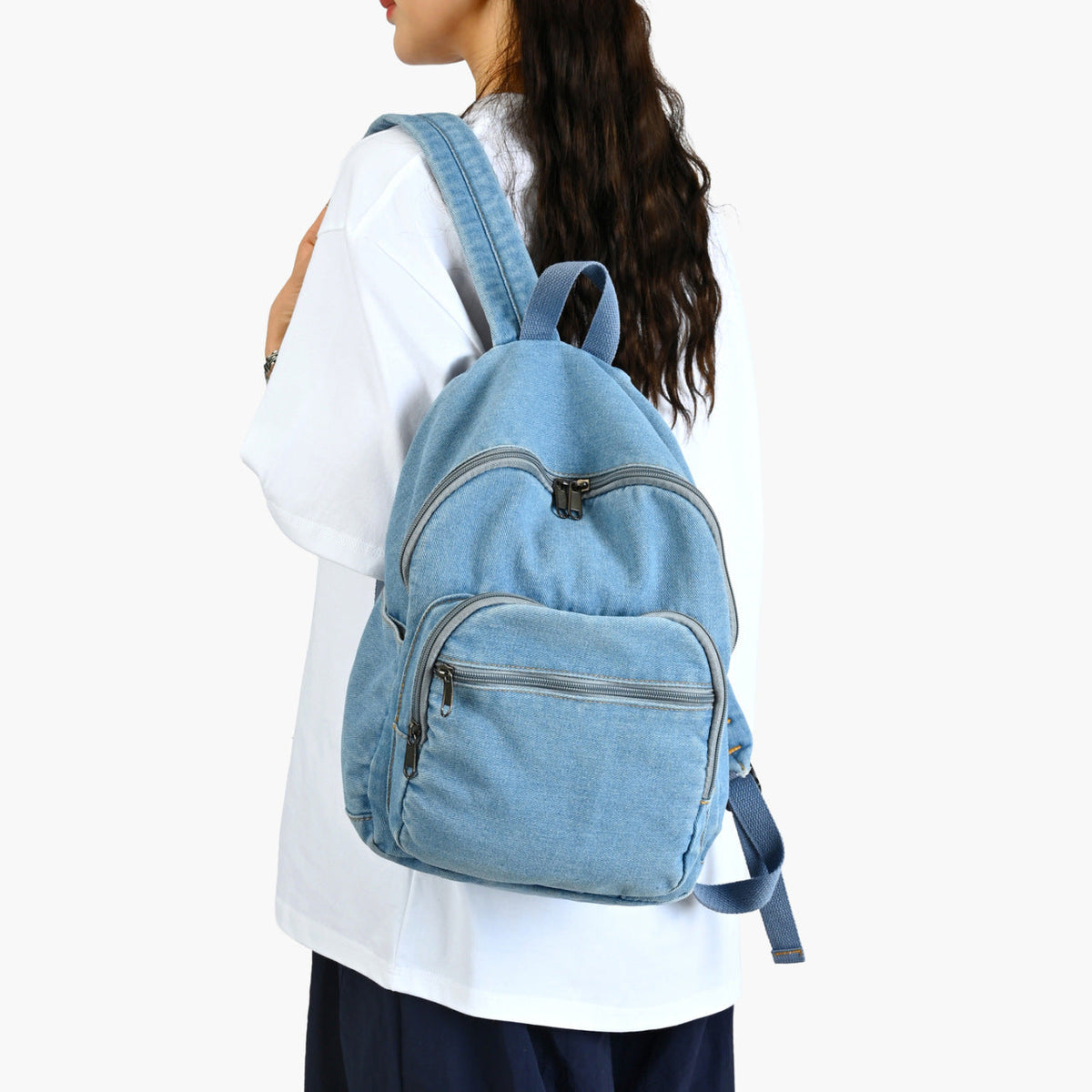 Casual Denim Backpack LoungeYard — product view 3