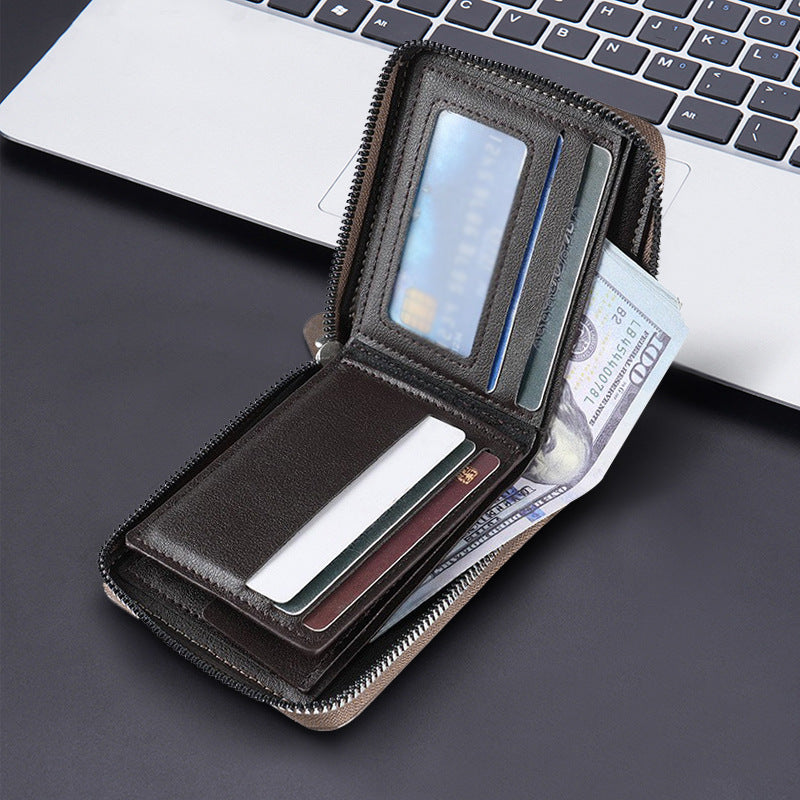Durable Leather Zipper Wallet — product view 6