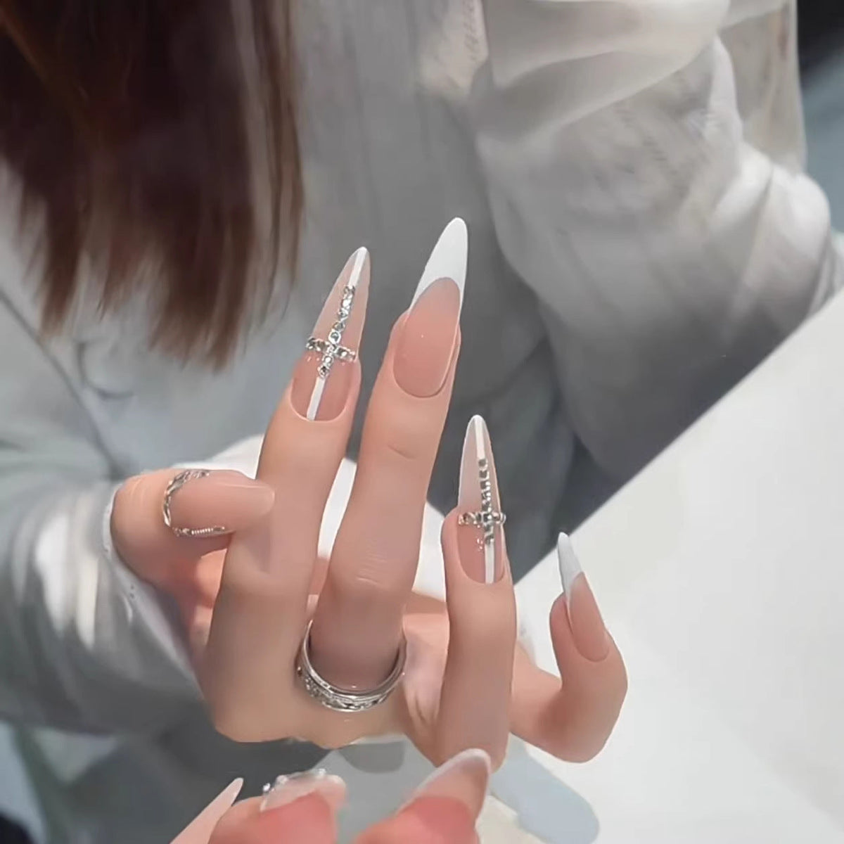 Luxury Rhinestone-Accented Stiletto Nail Extensions — product view 3