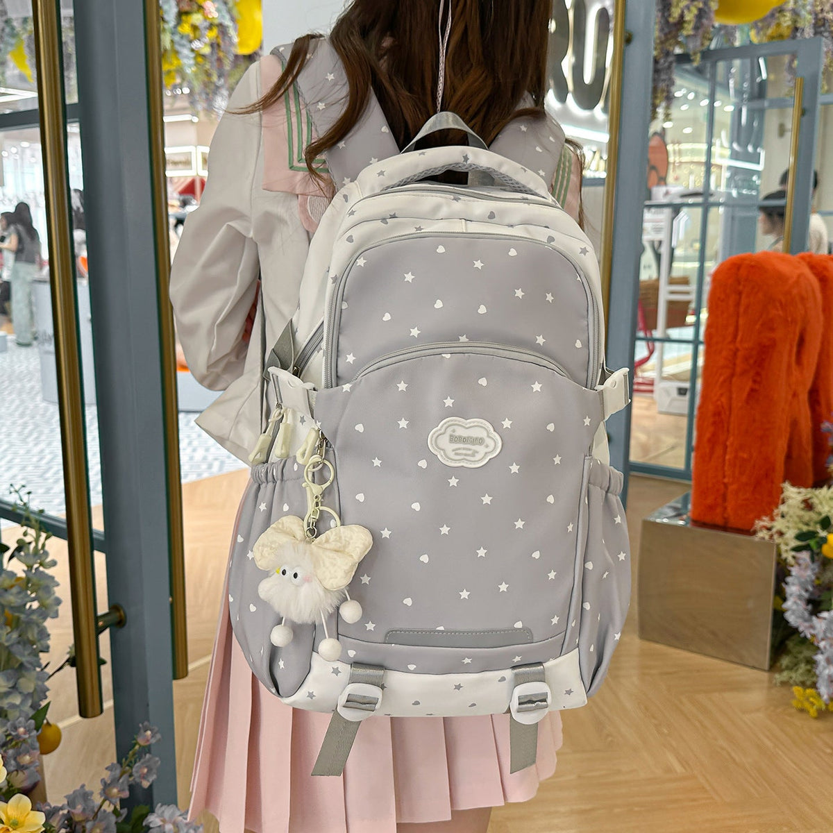 Star-Embellished Ergonomic Backpack LoungeYard — product view 3