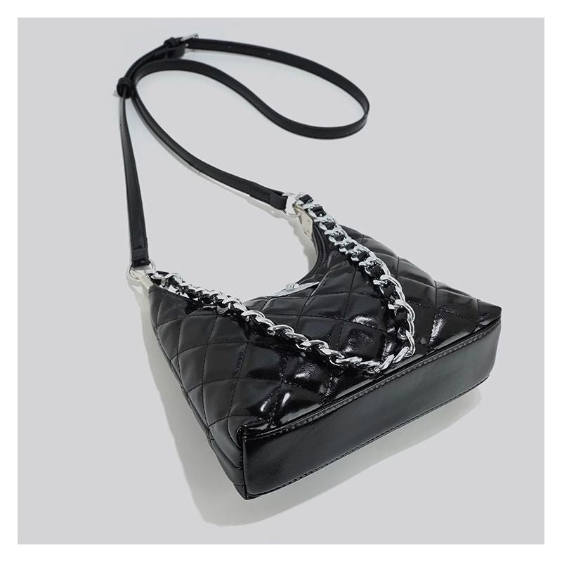 Quilted Chain-Handled Shoulder Bag LoungeYard — product view 3