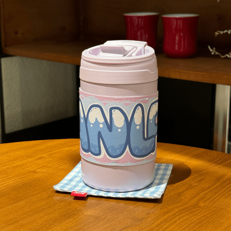 Women's Insulated Coffee Mug with Cute Bunny Design LoungeYard — product view 5