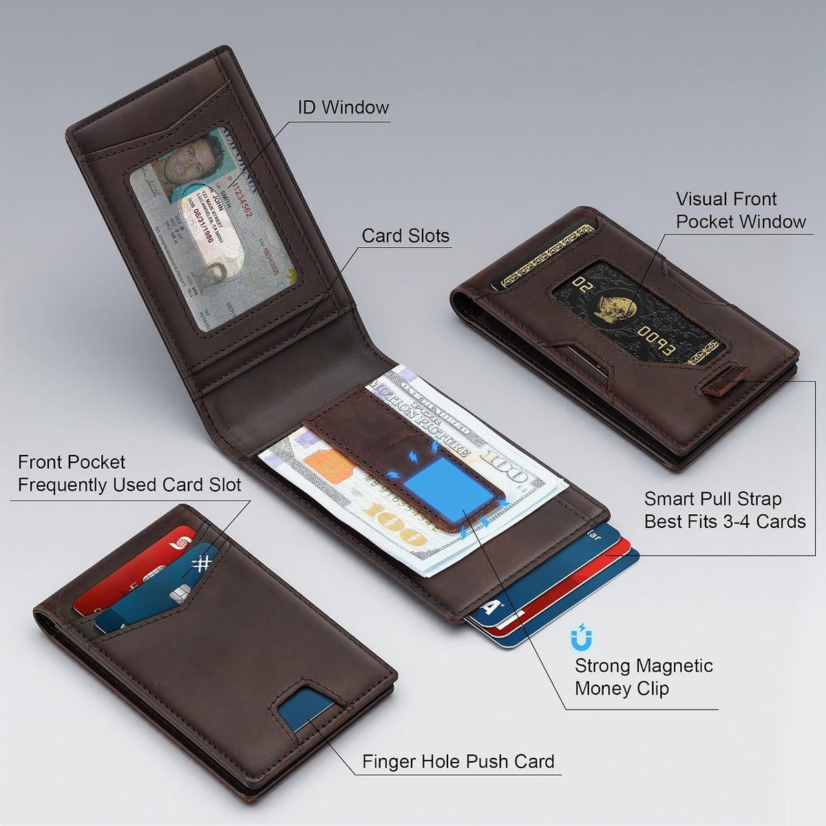 Premium RFID-Blocking Leather Cardholder LoungeYard — product view 3