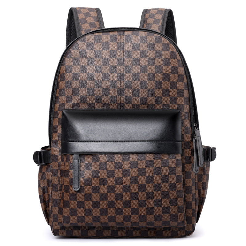 Stylish Checkerboard Pattern Backpack — product view 1