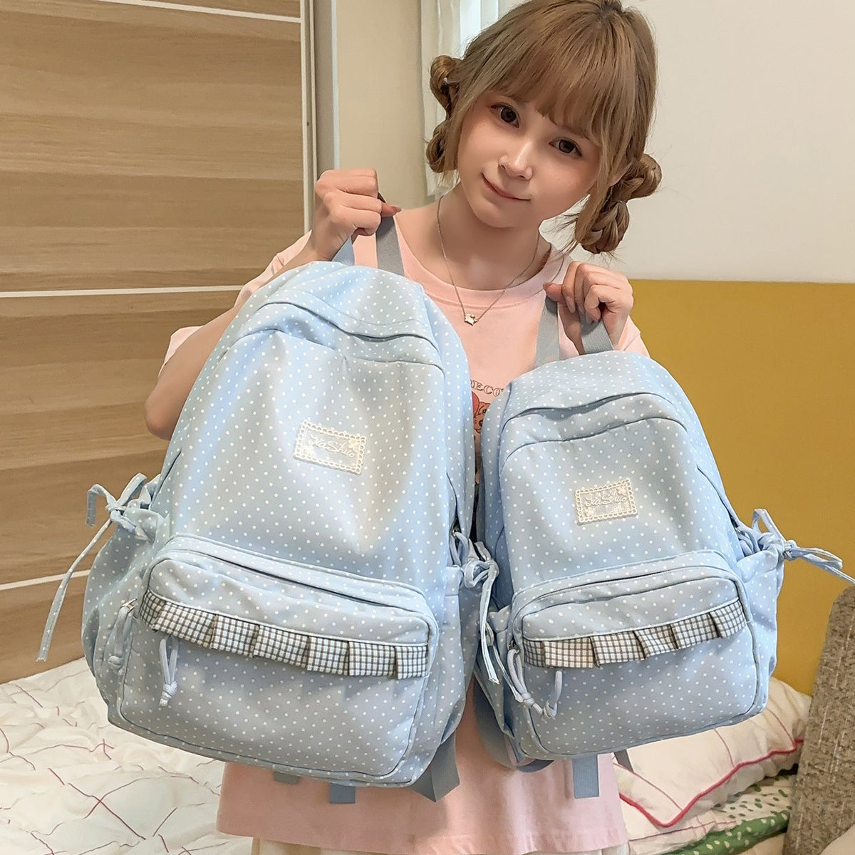 Fun-Dotted Lightweight Backpack LoungeYard — product view 1