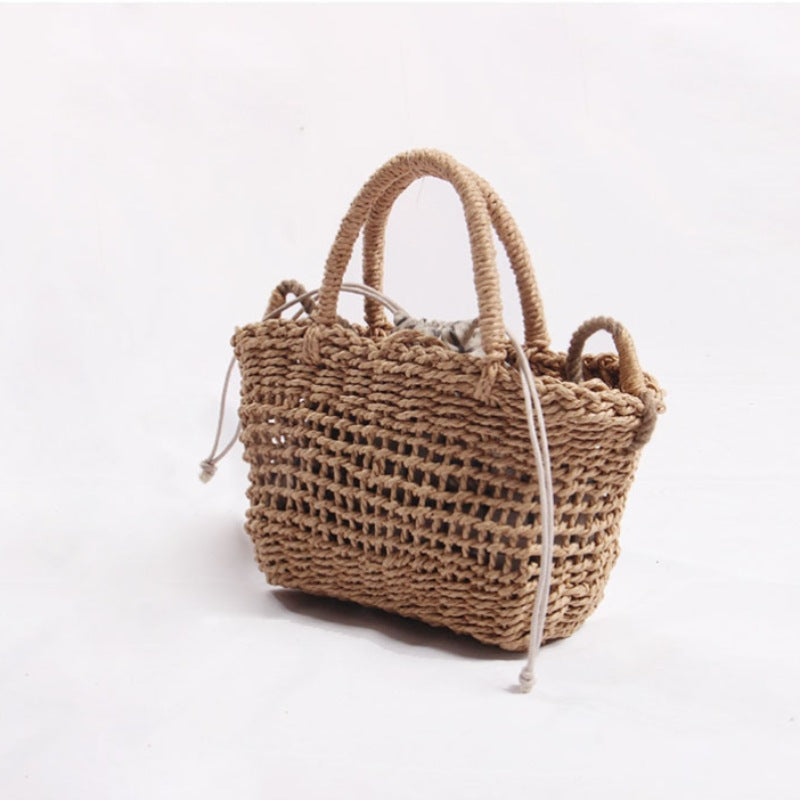 Handcrafted basket bag with detachable shoulder strap LoungeYard — product view 3