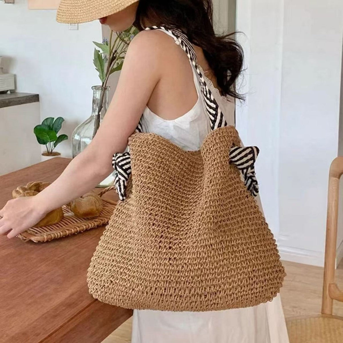 Handbag with Striped Straps LoungeYard — product view 1