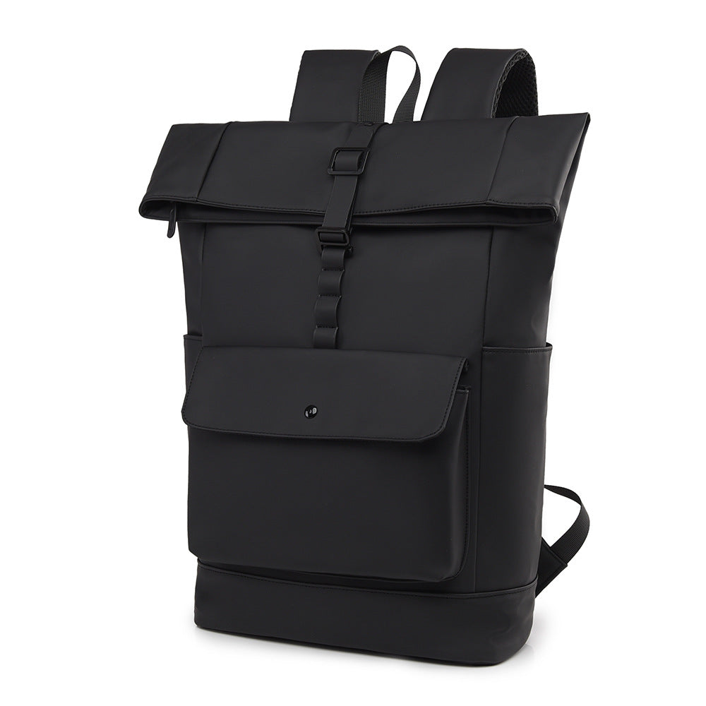 Modern roll top backpack with waterproof material and security closure LoungeYard — product view 5