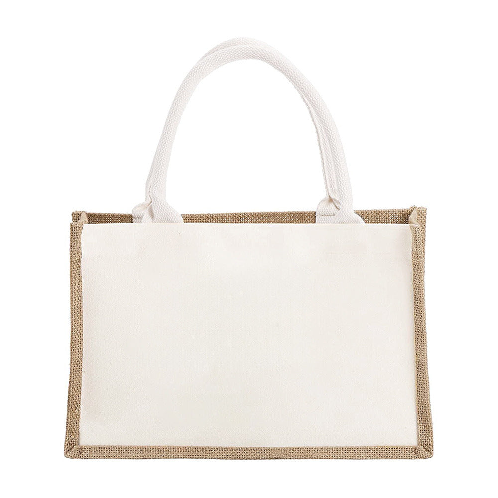 Spacious jute bag with reinforced handles LoungeYard — product view 5