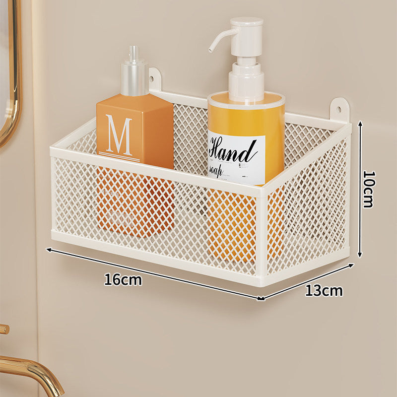 Wall-Mounted Metal Mesh Bathroom Storage Basket — product view 3