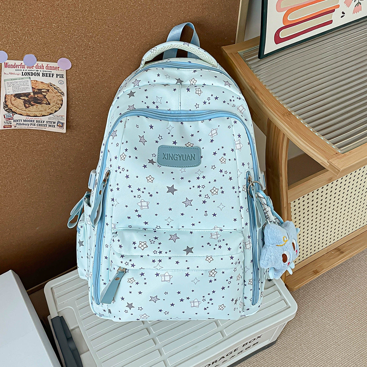 Star Patterned School Backpack — product view 4