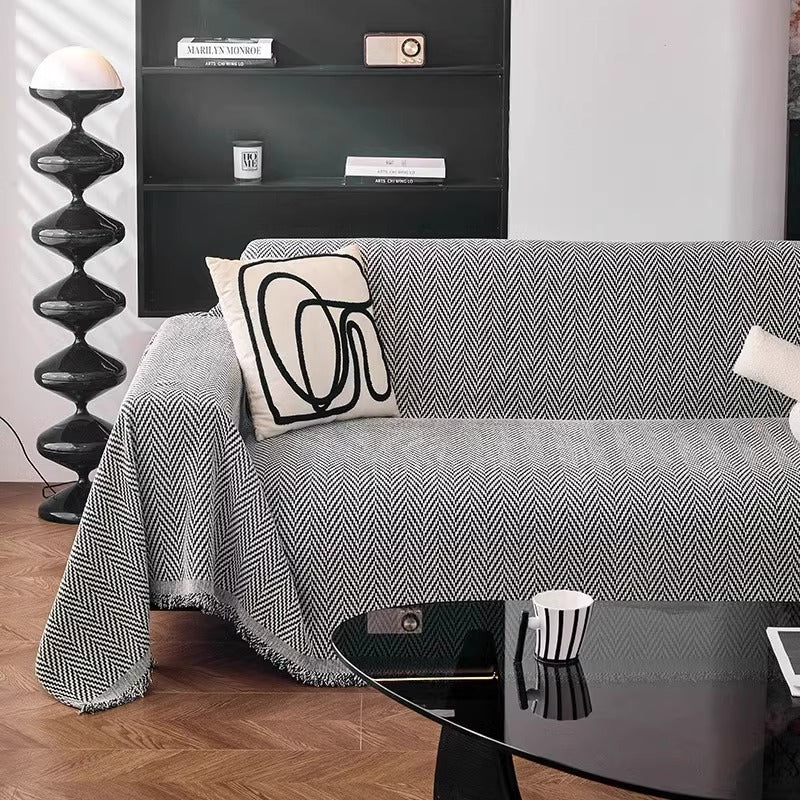 Herringbone Pattern Decorative Throw Blanket — product view 4