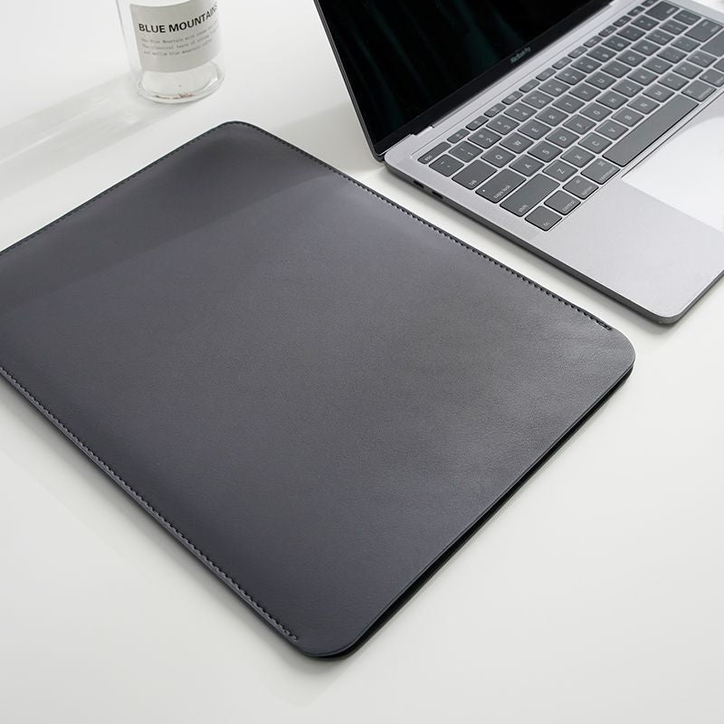 Sleek Leather Laptop Sleeve LoungeYard — product view 1