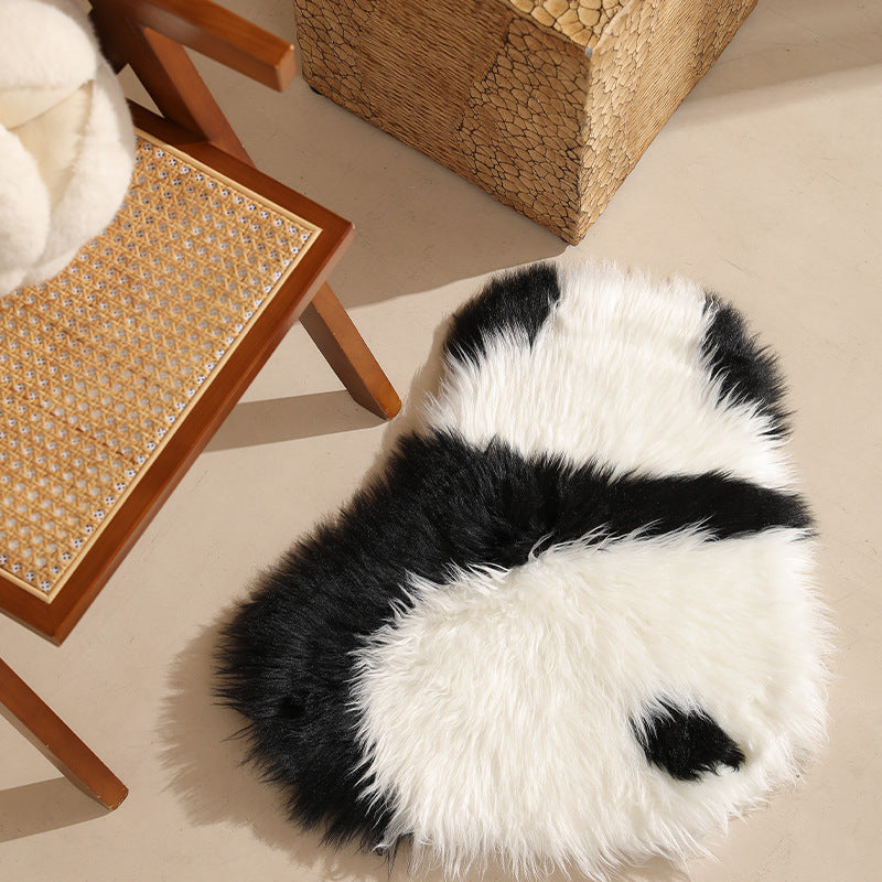 Plush cuddly pillow in sheep shape with dense artificial fur and soft polyester filling LoungeYard — product view 1