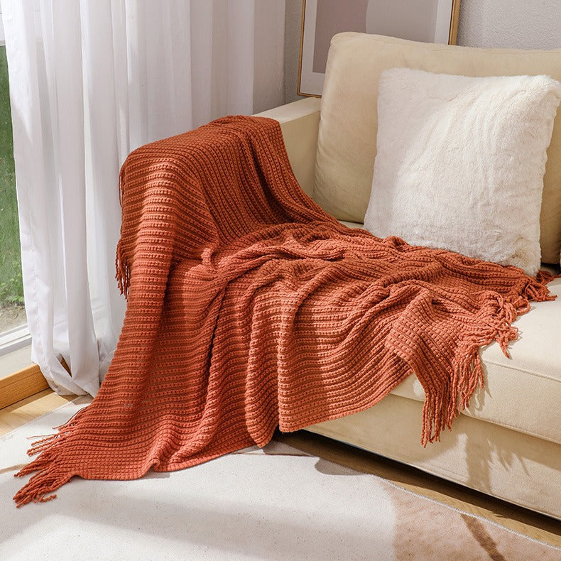 Knitted Cozy Throw Blanket — product view 2