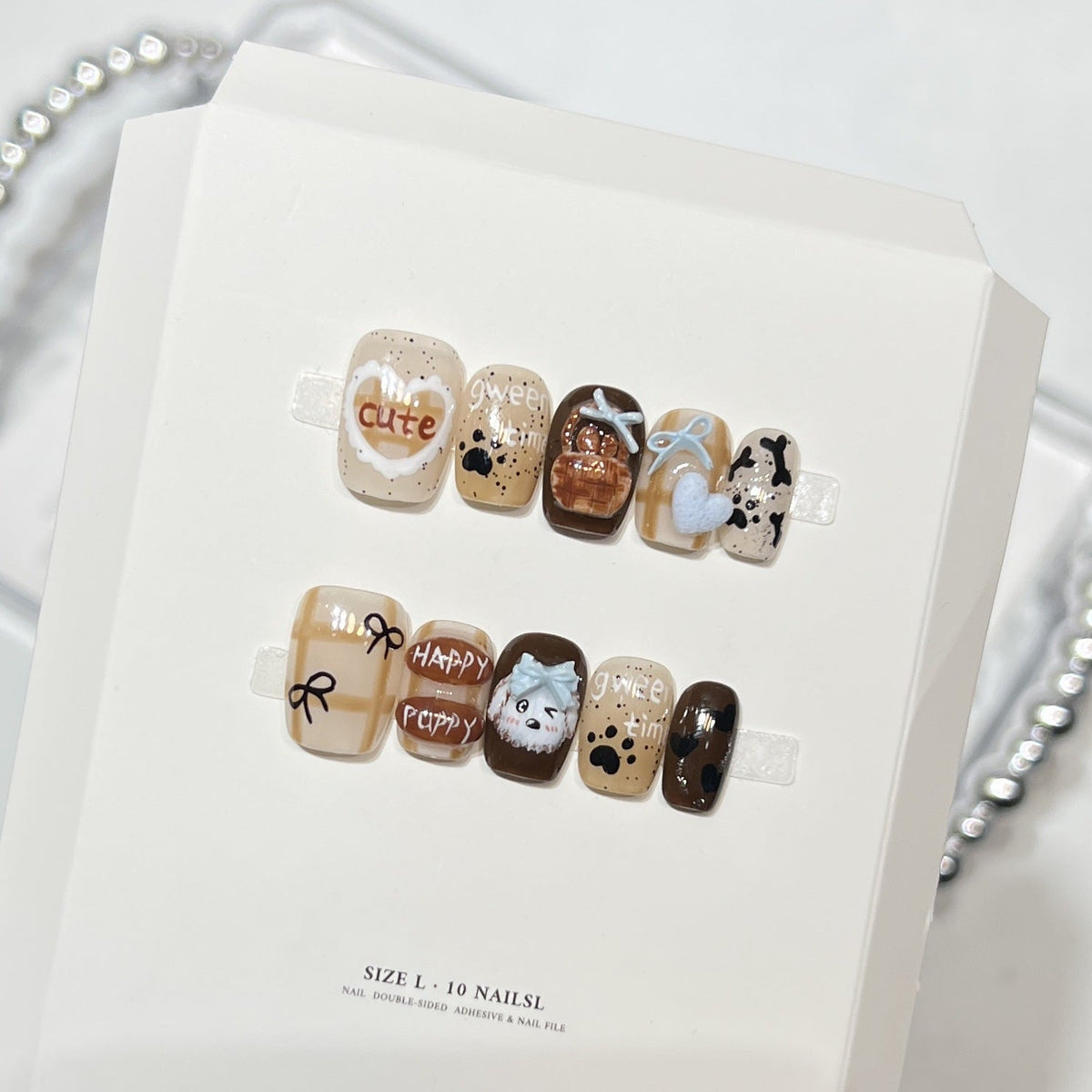 Whimsical Hand-Painted Press-On Nail Set — product view 3