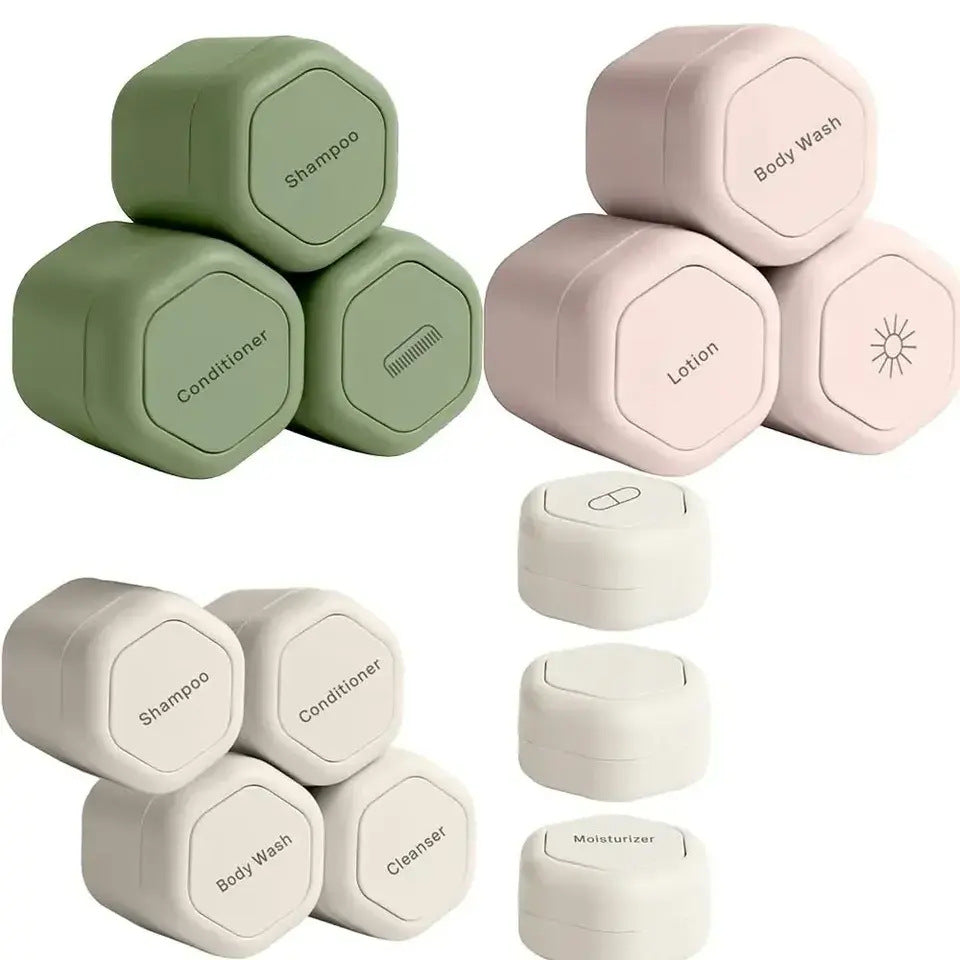 Leakproof Stackable Silicone Travel Toiletry Jars LoungeYard — product view 2