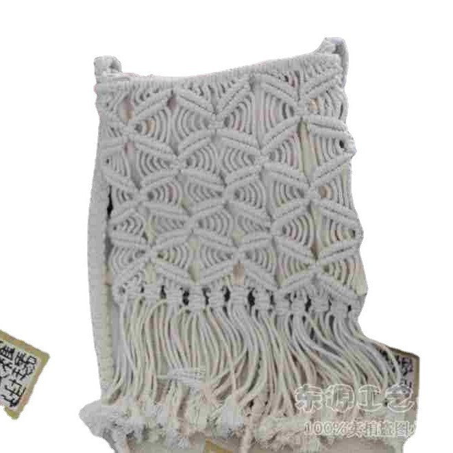 Hand-knotted macrame bag with fringes LoungeYard — product view 6