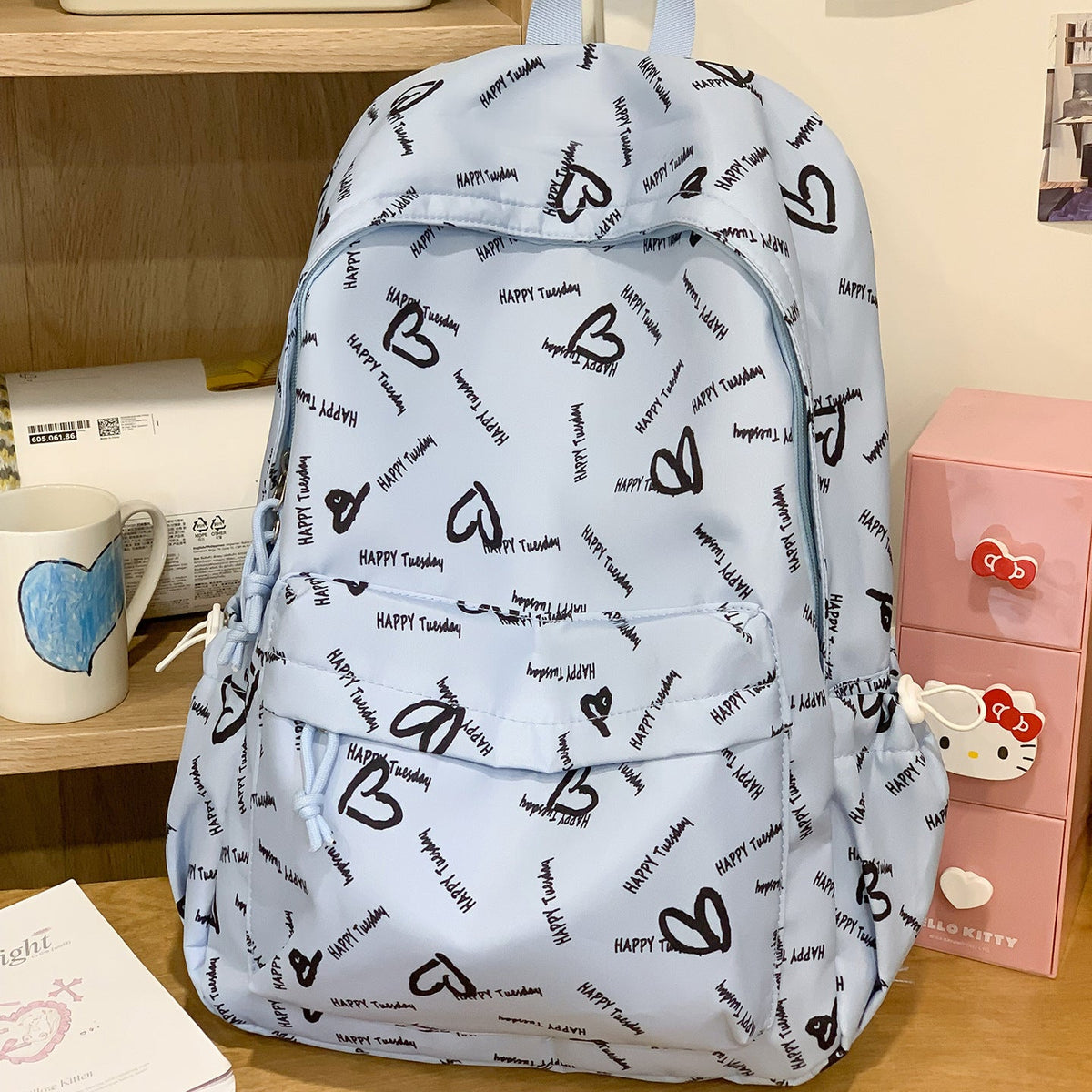 Playful Heart-Patterned Backpack LoungeYard — product view 1