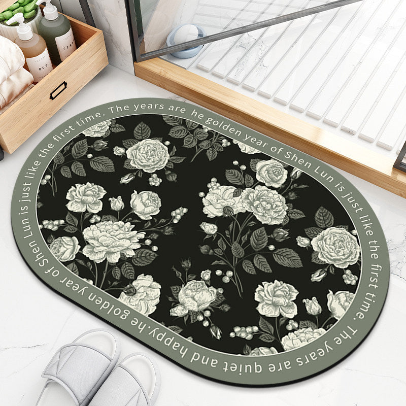 Decorative Floral Patterned Bath Mat — product view 5