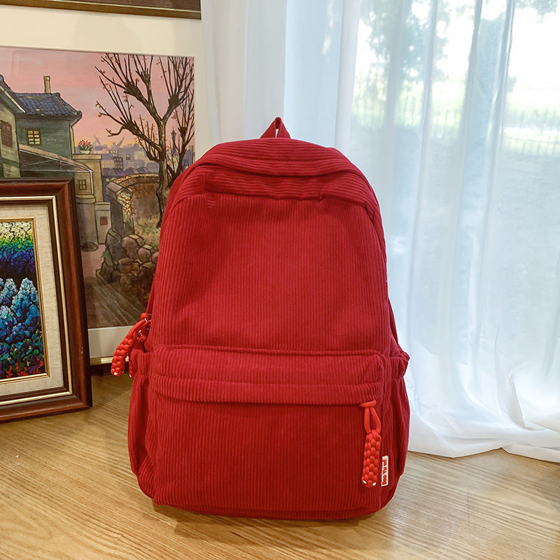 Corduroy Textured Backpack LoungeYard — product view 6