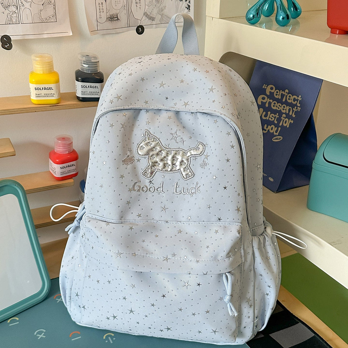 Cute Star-Embellished School Backpack LoungeYard — product view 7