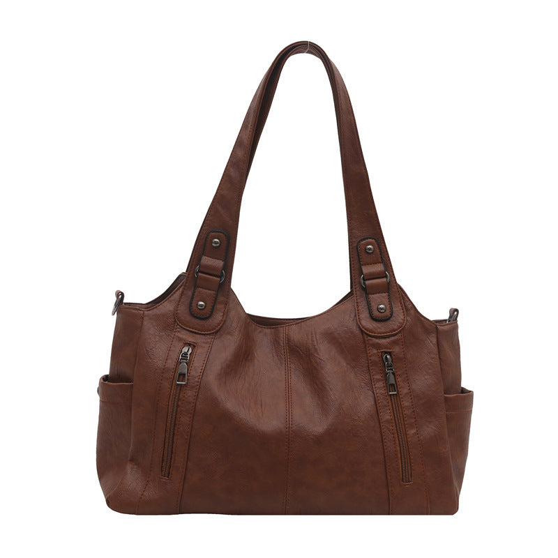 Functional Leather Shoulder Bag — product view 5